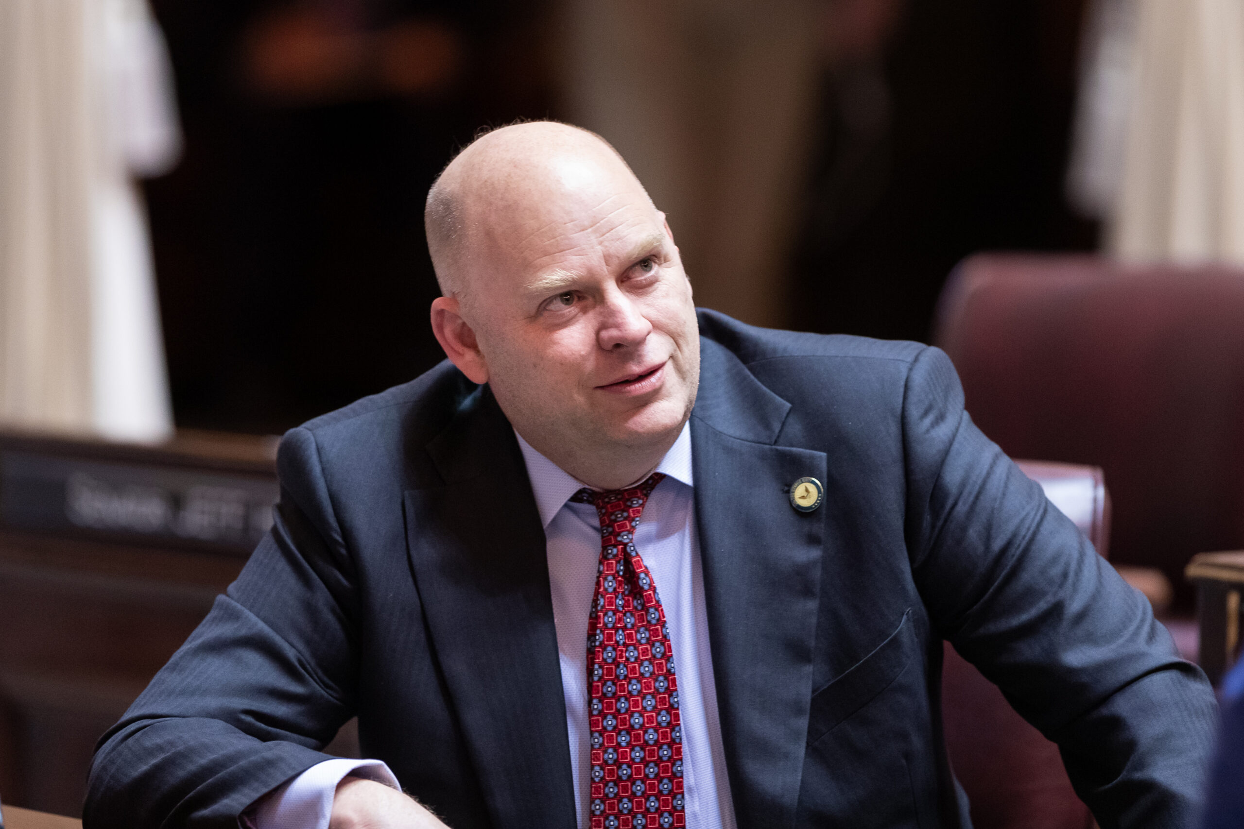 Senator Drew MacEwen on the Senate floor